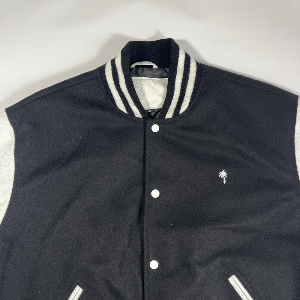 Palm Tree Crew Mens Icon Varsity Jacket Black Large - Picture 2 of 8